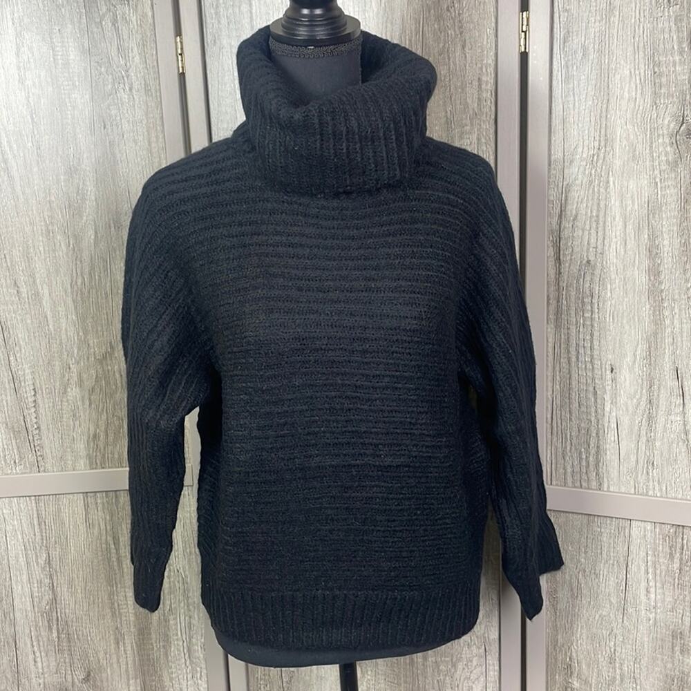 New! Leith Black Cozy Neck Dolman Sweater women's S